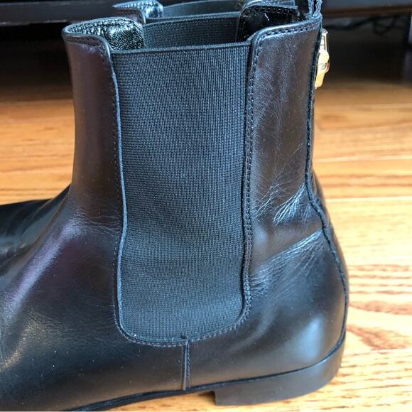 JUST CAVALLI 100% Calfskin Leather Black Flat Ankle Boots Women’s Sz 8 US 39 EUR - Picture 8 of 13